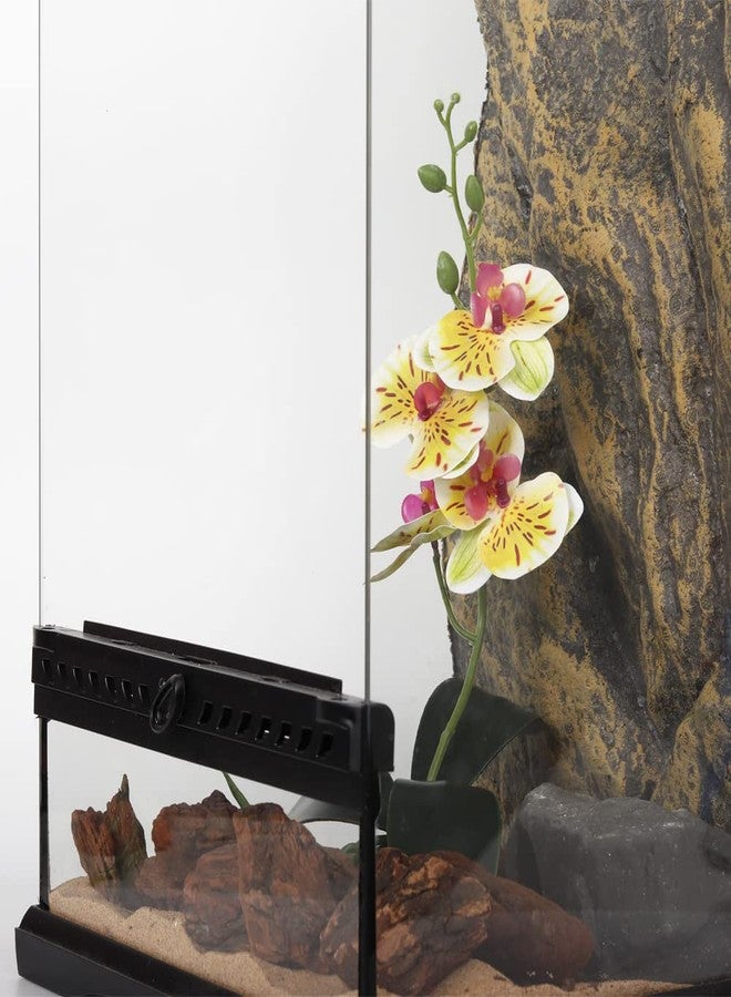 WOLEDOE Fake Orchids Artificial Flowers, Reptile Terrarium Decor Plants, Bearded Dragon Tank Habitat Accessories fit Crested Gecko Leopard Lizard Chameleon Ball Python Snake Frog - White - Image 4